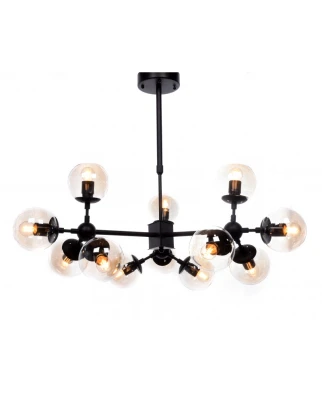 Люстра на штанге Lumina Deco Zodiak LDP 160-12 BK+TEA