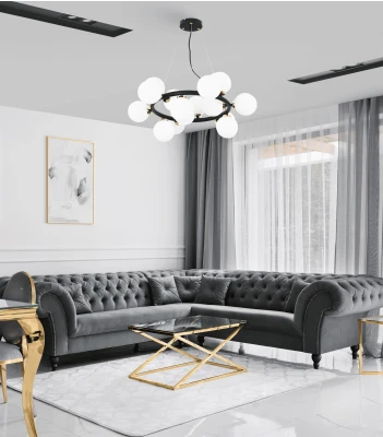 Подвесная люстра Lumina Deco Marsiada LDP 6033-15 BK+GD