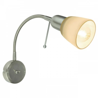 Бра Arte Lamp Lettura A7009AP-1SS Цвет арматуры серебро Цвет плафонов белый