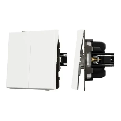 Механизм выключателя двухклавишный проходной SWT-TENDO-MKP2-SFPL-WH (230V 10A) Arlight 054556