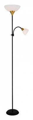 Торшер с подсветкой Arte Lamp Duetto A9569PN-2BK Цвет арматуры Черный Цвет плафонов Белый