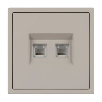 Розетка телефонная двойная софт-тач SCT-MTL2-SFPL-CA (2хRJ-11 4C) Arlight 061889(1)