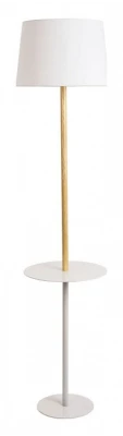 Торшер с полкой Arte Lamp Connor A2102PN-1WH Цвет плафонов белый Цвет арматуры белый