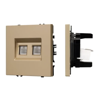 Розетка телефонная двойная софт-тач SCT-MTL2-SFPL-GD (2хRJ-11 4C) Arlight 054310(1)