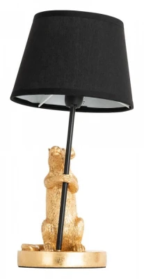 Настольная лампа декоративная Arte Lamp Gustav A4420LT-1GO Цвет плафонов черный Цвет арматуры золото