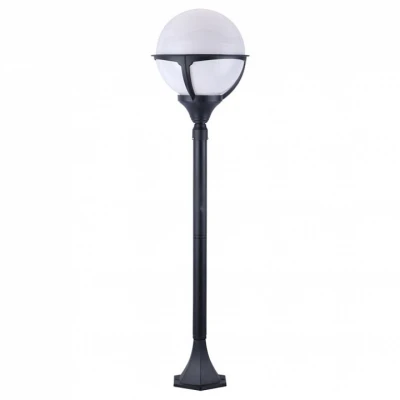 Наземный высокий светильник Arte Lamp Monaco A1496PA-1BK Цвет арматуры черный Цвет плафонов белый