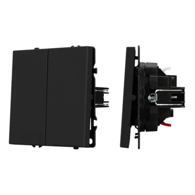 Механизм звонкового выключателя двухклавишный SWT-NOBE-MKR2-SFPL-BK (230V 10A) Arlight 061738