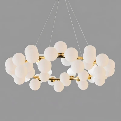 Подвесная люстра Milk Bubble Round Chandelier D100