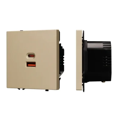 Механизм розетки с быстрой USB зарядкой SCT-NOBE-MUAC-SFPL-FC-GD (65W QC3) Arlight 054318