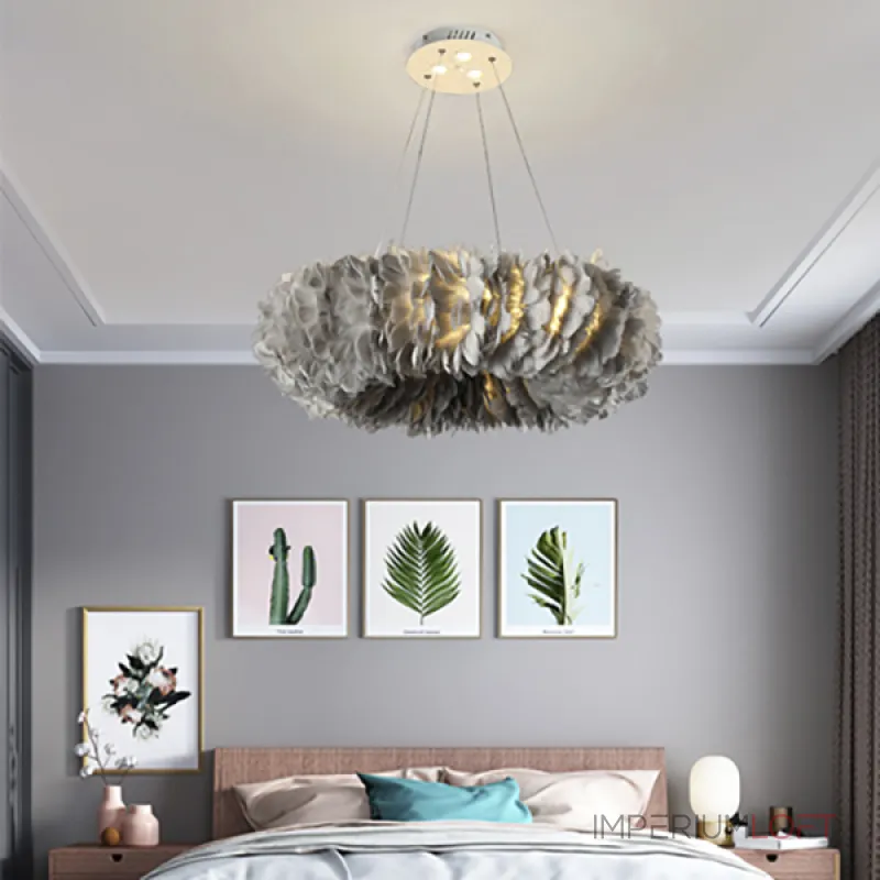 Подвесная люстра Plumage D70 Grey