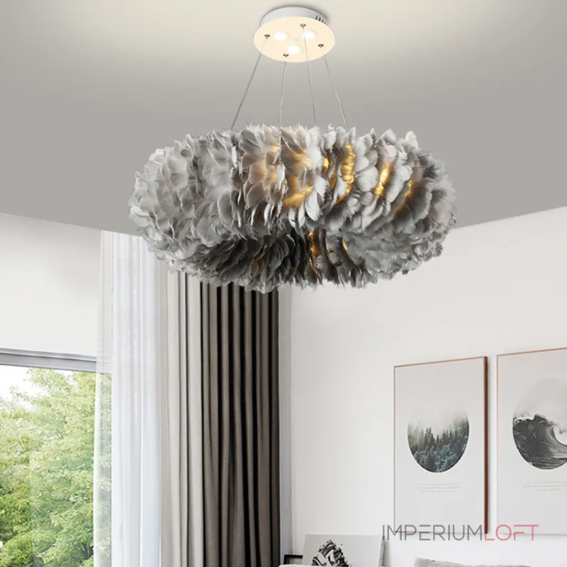 Подвесная люстра Plumage D70 Grey