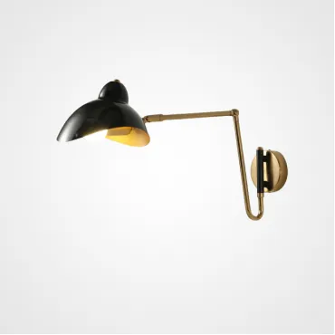 Настенный светильник HILDBORG L58 Brass Black Glossy