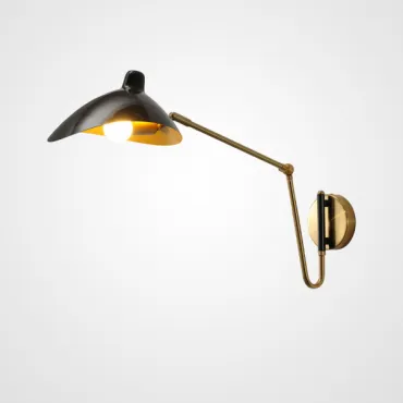 Настенный светильник HILDBORG L65 Brass Black Glossy