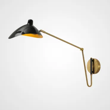 Настенный светильник HILDBORG L83 Brass Black Glossy