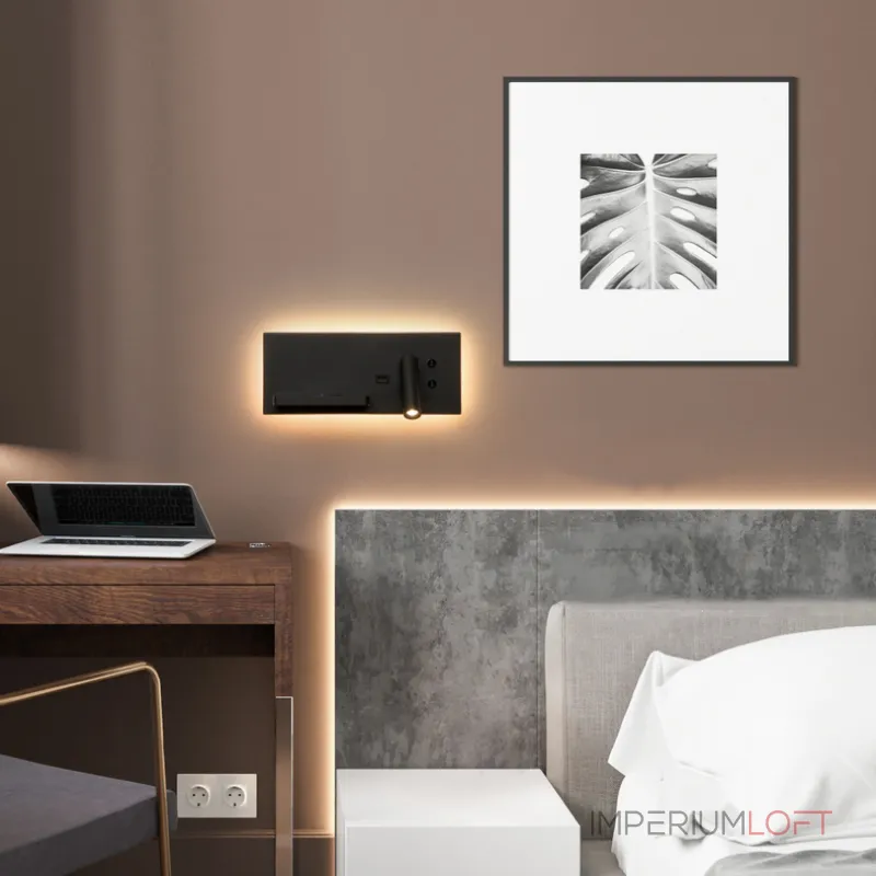 Настенный светильник GENIUS Left Black от ImperiumLoft