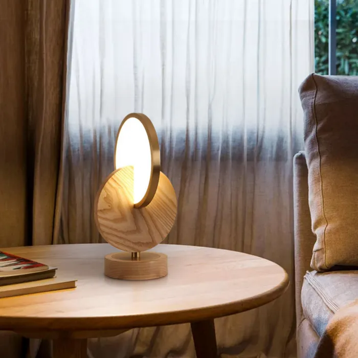 Настольная лампа GLATT WOOD TAB Light brown от ImperiumLoft