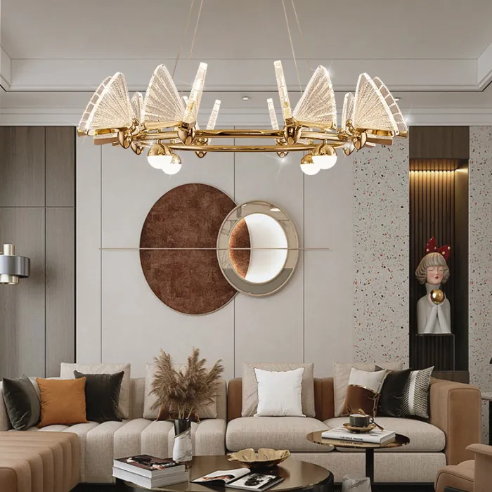 Подвесная люстра AMELIS LUX D83 Transparent Трехцветный свет от ImperiumLoft