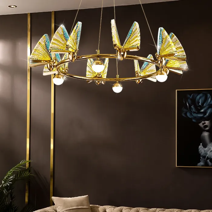 Подвесная люстра AMELIS LUX D83 Transparent Трехцветный свет от ImperiumLoft