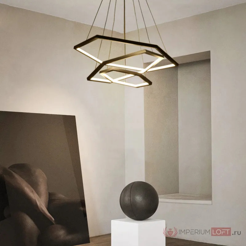 Подвесная люстра OCTANT D40+60+80 Brass от ImperiumLoft