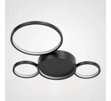 Потолочная люстра в виде колец TWINE 4 rings Black