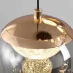 Серия подвесных светильников с LED-источниками света в полусферических рассеивателях с эффектом льда внутри шарообразных плафонов из тонированного стекла MAYER ORB L13 от ImperiumLoft