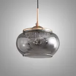 Подвесной светильник с LED-источником света в полусферическом рассеивателе с эффектом льда внутри плафона из тонированного стекла  MAYER от ImperiumLoft