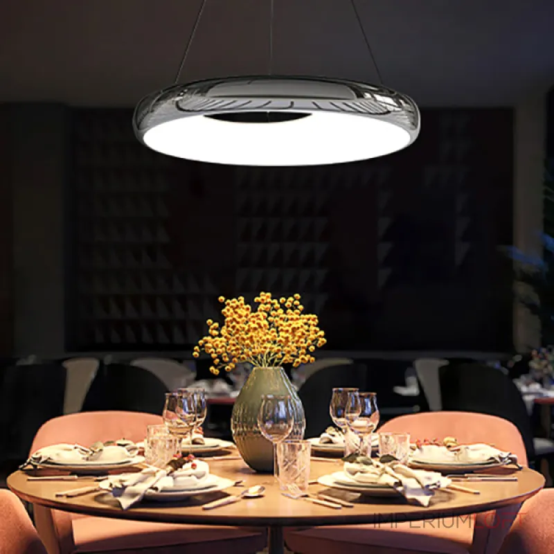 Подвесной светодиодный светильник с черным металлическим корпусом в форме асимметричного кольца SEGOL R D42 4000К от ImperiumLoft Подвесной светодиодный светильник с черным металлическим корпусом в форме асимметричного кольца SEGOL R D42 4000К от ImperiumLoft