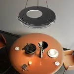 Подвесной светодиодный светильник с черным металлическим корпусом в форме асимметричного кольца SEGOL R D52 3000, 4000, 6000К от ImperiumLoft