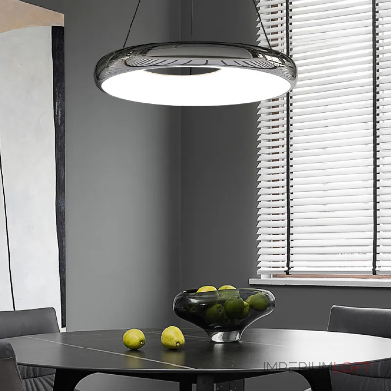 Подвесной светодиодный светильник с черным металлическим корпусом в форме асимметричного кольца SEGOL R D42 4000К от ImperiumLoft Подвесной светодиодный светильник с черным металлическим корпусом в форме асимметричного кольца SEGOL R D42 4000К от ImperiumLoft