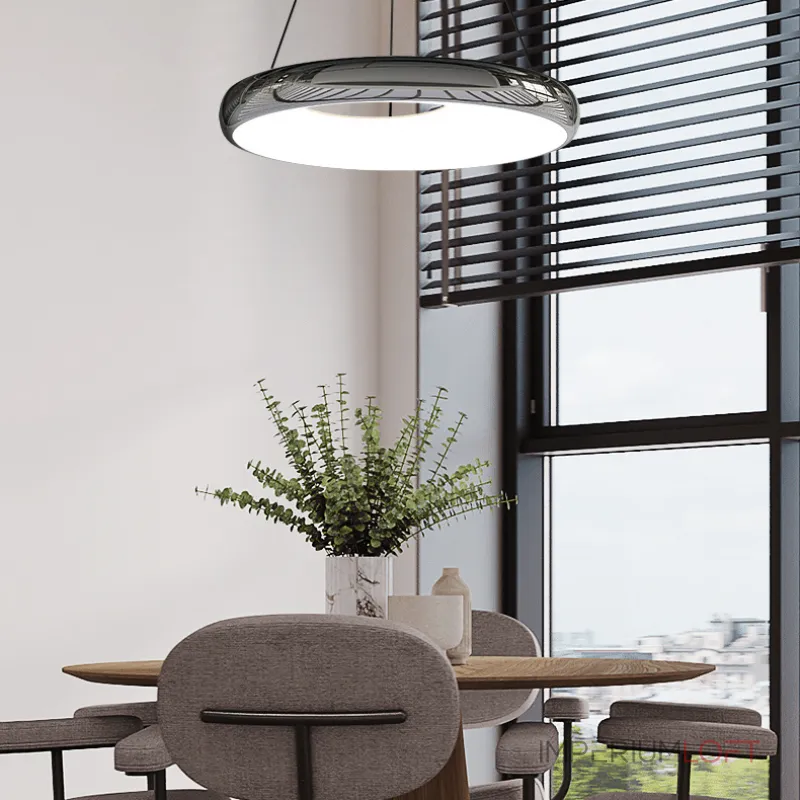 Подвесной светодиодный светильник с черным металлическим корпусом в форме асимметричного кольца SEGOL R D42 4000К от ImperiumLoft Подвесной светодиодный светильник с черным металлическим корпусом в форме асимметричного кольца SEGOL R D42 4000К от ImperiumLoft