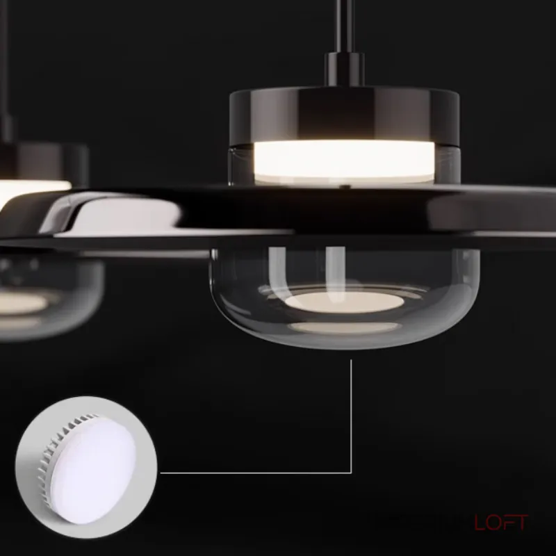 Серия подвесных светильников с дисковидным металлическим корпусом и полусферическими стеклянными рассеивателями RUBEN L1 White от ImperiumLoft Серия подвесных светильников с дисковидным металлическим корпусом и полусферическими стеклянными рассеивателями RUBEN L1 White от ImperiumLoft