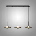 Серия подвесных светильников с дисковидным металлическим корпусом и полусферическими стеклянными рассеивателями RUBEN L3 Grey от ImperiumLoft