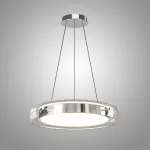 Серия подвесных светодиодных светильников с дисковидным металлическим корпусом, обрамленным стеклянным обручем SCOTT Chrome