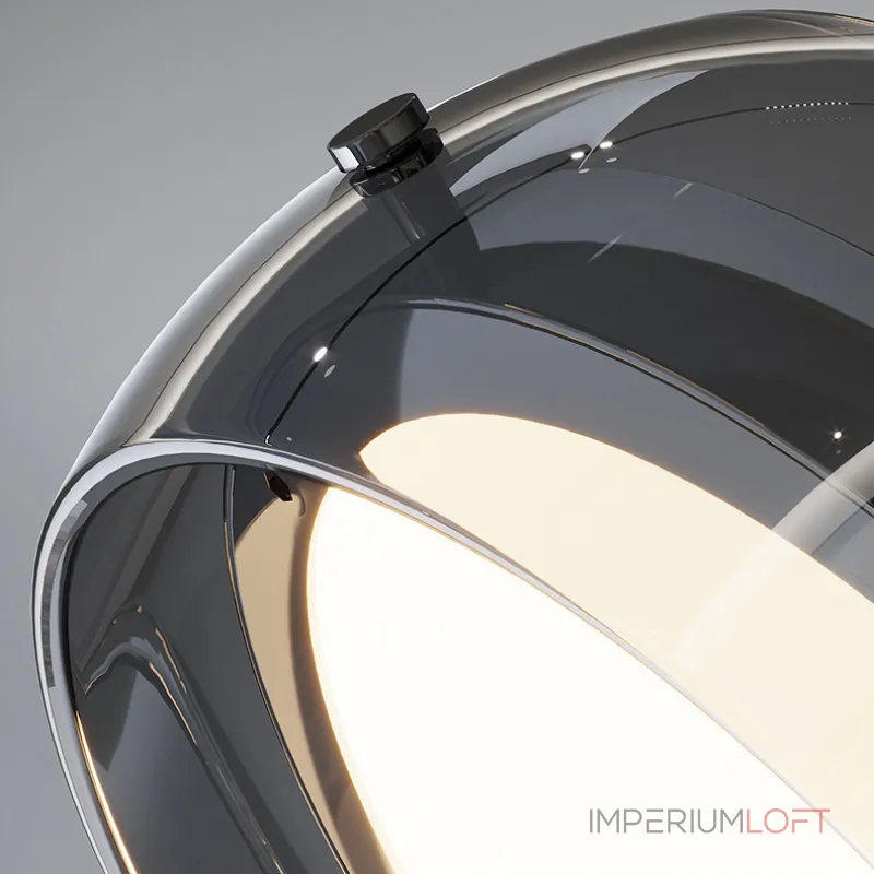 Серия подвесных светодиодных светильников с дисковидным металлическим корпусом, обрамленным стеклянным обручем SCOTT ONE L3 на диске