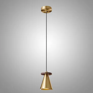Подвесной светильник PIET CONE WOOD Brass