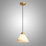 Подвесные светильники с мраморным рассеивателем конусообразной формы LIND Brass