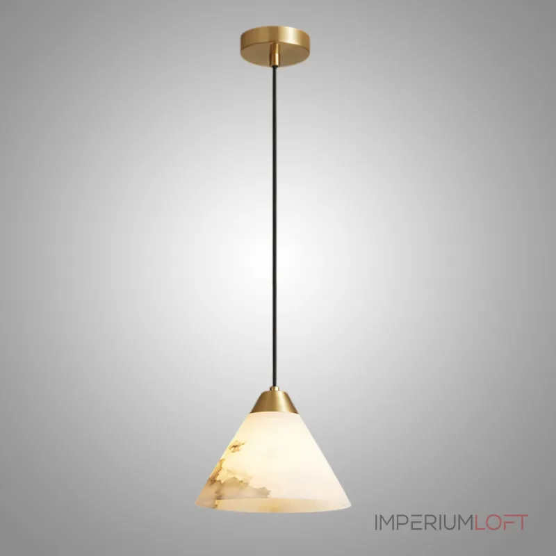 Подвесные светильники с мраморным рассеивателем конусообразной формы LIND Brass Подвесные светильники с мраморным рассеивателем конусообразной формы LIND Brass