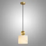 Серия подвесных светильников с цилиндрическим мраморным плафоном BRIXEN B Brass от ImperiumLoft