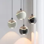 Серия подвесных LED светильников с регулировкой высоты подвеса и шарообразным плафоном с линзированным источником света MARELIUS Black 3000-4000-6000К