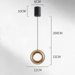 Серия подвесных светильников кольцевой формы с LED-подсветкой по внутреннему контуру и направленным вниз линзированным источников света BOSSE Black