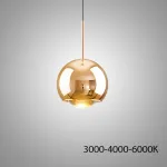 Серия подвесных светильников шарообразной формы с линзированным LED-источником и регулировкой угла наклона TAVE Gold 3000-4000-6000К с лифтом