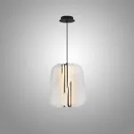 Серия подвесных светодиодных светильников с оригинальными рассеивателями с рельефной поверхностью, изогнутыми винтом вокруг цилиндрического основания VOLGER A Transparent от ImperiumLoft