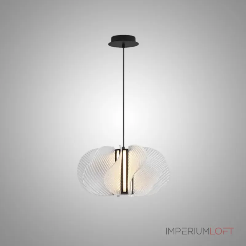 Серия подвесных светодиодных светильников с оригинальными рассеивателями с рельефной поверхностью, изогнутыми винтом вокруг цилиндрического основания VOLGER B Transparent от ImperiumLoft Серия подвесных светодиодных светильников с оригинальными рассеивателями с рельефной поверхностью, изогнутыми винтом вокруг цилиндрического основания VOLGER B Transparent от ImperiumLoft