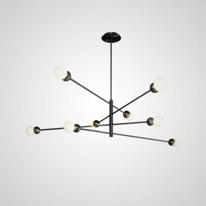 Люстра на штанге SALME L8 A Black от ImperiumLoft