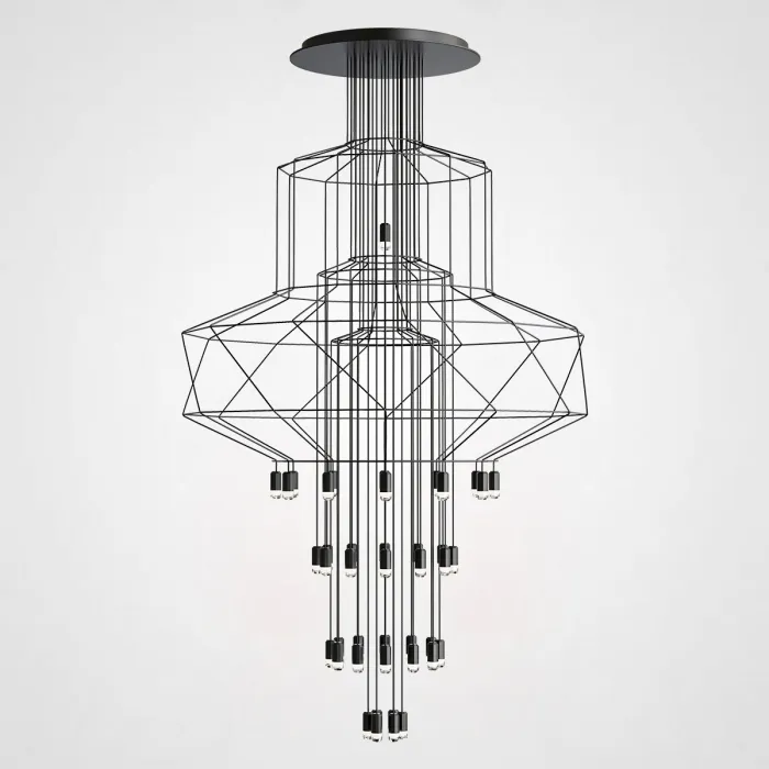 Люстра Via Wireflow Chandelier polyhedral 0374 Suspension lamp от ImperiumLoft
