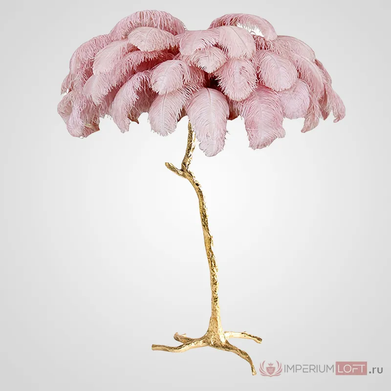 Торшер страусиные перья Feather Lamp A MODERN GRAND TOUR розовый от ImperiumLoft