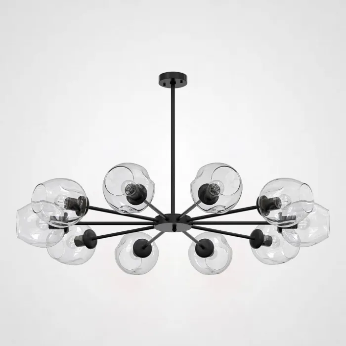 Люстра на штанге MARINE B 12 lamps Black/Transparent от ImperiumLoft