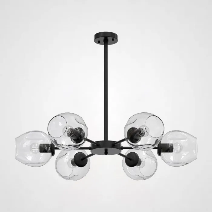 Люстра на штанге MARINE B 6 Black/Transparent от ImperiumLoft