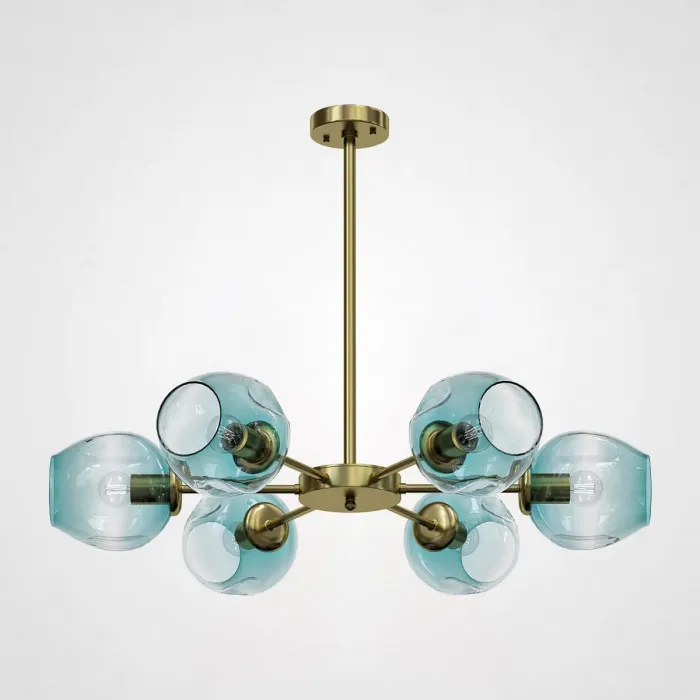Люстра на штанге MARINE B 6 Gold/Blue от ImperiumLoft