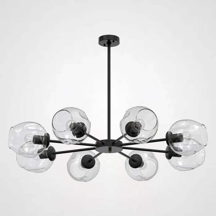 Люстра на штанге MARINE B 8 Black/Transparent от ImperiumLoft